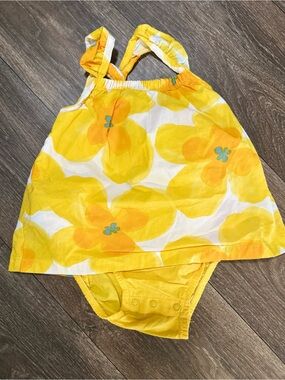 Yellow Floral Dress Romper